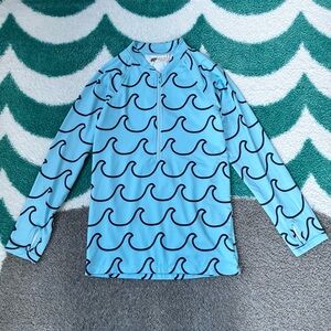 Monica + Andy Long Sleeve Rashguard Top (Sky Blue/Navy) Size 8